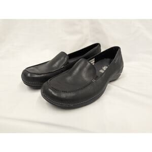 Merrell Parma Black Leather Slip On Loafer Shoes Ortholite Womens 7.5